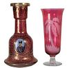 (2) Cranberry Glass Vases