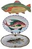 (3) Decorative Ceramic Fish Platters