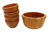 (4) Dansk Wooden Bowls & (1) Large Teak Bowl