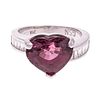 A Heart-Shaped Rubellite Tourmaline Ring in 18K