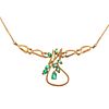 An 18K Yellow Gold Emerald Necklace