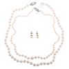 A Collection of Pearl Jewelry in 14K White Gold