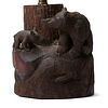John Clarke Carved Wooden Bear Lamp Stand