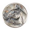 Henryk Winograd Pure Silver Repousse Thoroughbred Equestrian Plaque