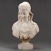 Ferdinando Vichi Egyptian Revival Carved Italian Alabaster Bust