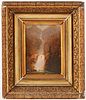 Style of Sanford Gifford Oil on Panel Hudson River Waterfalls