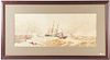 Thomas Bush Hardy Stormy Sailing Scene Watercolor