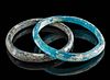 Lot of 2 Petite Roman Glass Bracelets - Vibrant Colors!