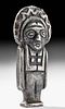 Inca Ceremonial Biface Silver Amulet Standing Females