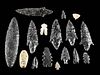 Lot of 16 Colima Obsidian, Stone, & Shell Artifacts