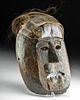 19th C. Nepalese Wood Shaman Mask with Hair and Bone