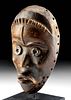 20th C. African Dan Wood Bagle Mask w/ Brass Eyes