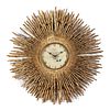 A Giltwood Sunburst Clock with Japy Freres Movement