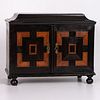 A German Part Ebonized Fruitwood Table Cabinet