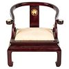 Chinese Carved Wood Yoke Back Mandarin Chair