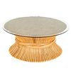 McGuire Contemporary Round Glass Top Coffee Table