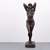 Enzo Plazzotta Bronze Female Nude Sculpture, 76"H