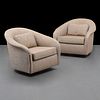 Pair of Swivel Lounge Chairs, Manner of Milo Baughman 