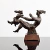 Chaim Gross "Mother Playing" Bronze Sculpture