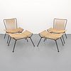 Pair of Lounge Chairs/Ottomans, Manner of Allan Gould