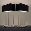 Pair of Large Lucite Lamps, Manner of Karl Springer
