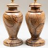 Pair of Marble Table Lamps