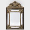 Dutch Baroque Style Brass RepoussÃ© and Ebonized Mirror