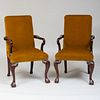 Pair of George III Style Mahogany Open Armchairs, of Recent Manufacture