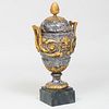 Large Louis XVI Style Ormolu-Mounted Variegated Marble Covered Urn 