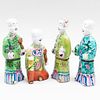 Four Chinese Export Porcelain Figures of Boys