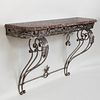 French Rococo Style Iron Console Table