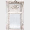 Louis XVI Grey Painted Trumeau Mirror
