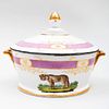Paris Porcelain Tureen and Cover Decorated with Animals