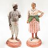Two Indian Painted Terracotta Figures