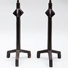 Pair of Giacometti Style Bronze Lamps
