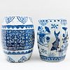 Two Chinese Blue and White Porcelain Garden Seats