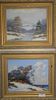 Pair of Francis Dixon (American, 1897 - 1967)
winter landscapes
oil on canvasboard; oil on board
each signed Francis Dixon and one titled "Winter Wind