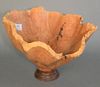 Mark Taylor (American, 20th Century) 
Freeform bowl on pedestal, turned maple burl wood, signed and inscribed on the underside of the base, 
height 10