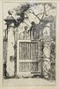 Alfred Hutty (American, 1877 - 1954)
"The Garden Gate, Charleston"
etching and drypoint on paper
signed in pencil in the lower margin
image height 8 1