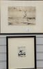 Six Sporting Framed Pieces
to include Alderson Magee "Ruffed Grouse" 
scratch board, 3 3/4" x 5";
two etchings of ducks;
two Frank Benson etchings
"Wi