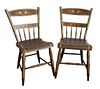 Pair Thumback Side Chairs
in old paint, signed on bottom
painted by William S. Piper, Springrun, Pennsylvania
height 31 1/2 inches