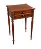 Fineberg Mahogany Two Drawer Sheraton style Stand with turret corners height 29 1/2 inches, top 16" x 18 1/2"