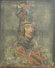 Roman Soldier
18th Century or later
oil on canvas
unknown artist, indistinctly inscribed along the lower edge 
(sold as is)
height 25 inches, width 20