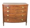 Sheraton Four Drawer Mahogany Chest with reeded columns, height 39 inches, width 42 inches