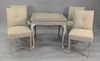 Five Piece Set
to include game table that opens along with four upholstered side chairs
height 29 inches, top: 32" x 32"