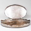 Two Oval Silver Plate Galleried Trays