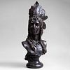 Patinated Bronze Bust of a Native American