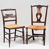 Two Federal Faux Grain Painted Side Chairs