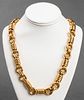 18K Italian Yellow Gold Large Link Necklace
