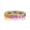 5.54CT NATURAL FANCY COLOR SAPPHIRE ETERNITY BAND